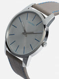 Buy Shop Calvin Klein City Silver Dial Grey Leather Strap Watch for Men - K2G211Q4 USA Online