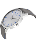 Buy Shop Calvin Klein City Silver Dial Grey Leather Strap Watch for Men - K2G211Q4 USA Online