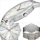 Buy Shop Calvin Klein City Silver Dial Grey Leather Strap Watch for Men - K2G211Q4 USA Online