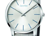 Buy Shop Calvin Klein City Silver Dial Grey Leather Strap Watch for Men - K2G211Q4 USA Online