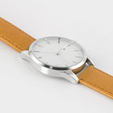 Buy Shop Calvin Klein City Silver Dial Light Brown Leather Strap Watch For Women- K2G23120 USA Online