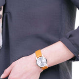 Buy Shop Calvin Klein City Silver Dial Light Brown Leather Strap Watch For Women- K2G23120 USA Online
