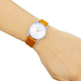 Buy Shop Calvin Klein City Silver Dial Orange Leather Strap Watch for Women - K2G231G6 USA Online