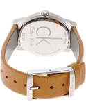 Buy Shop Calvin Klein City Silver Dial Orange Leather Strap Watch for Women - K2G231G6 USA Online