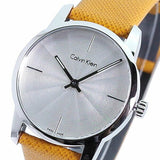 Buy Shop Calvin Klein City Silver Dial Orange Leather Strap Watch for Women - K2G231G6 USA Online