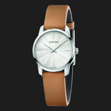 Buy Shop Calvin Klein City Silver Dial Orange Leather Strap Watch for Women - K2G231G6 USA Online