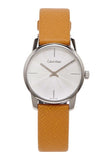 Buy Shop Calvin Klein City Silver Dial Orange Leather Strap Watch for Women - K2G231G6 USA Online