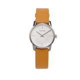 Buy Shop Calvin Klein City Silver Dial Orange Leather Strap Watch for Women - K2G231G6 USA Online
