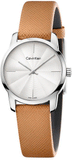 Buy Shop Calvin Klein City Silver Dial Orange Leather Strap Watch for Women - K2G231G6 USA Online