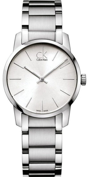 Buy Shop Calvin Klein City Silver Dial Silver Steel Strap Watch for Women - K2G23126 USA Online