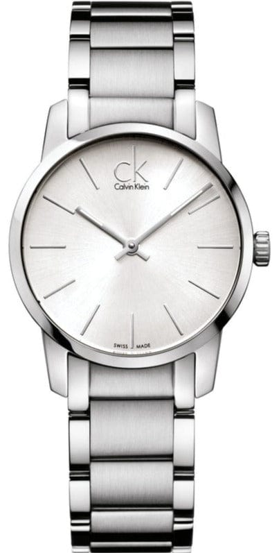 Buy Shop Calvin Klein City Silver Dial Silver Steel Strap Watch for Women - K2G23126 USA Online
