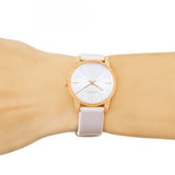 Buy Shop Calvin Klein City Silver Dial White Leather Strap Watch for Women - K2G236X6 USA Online