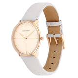 Buy Shop Calvin Klein City Silver Dial White Leather Strap Watch for Women - K2G236X6 USA Online