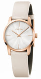 Buy Shop Calvin Klein City Silver Dial White Leather Strap Watch for Women - K2G236X6 USA Online
