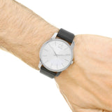 Buy Shop Calvin Klein City White Dial Black Leather Strap Watch For Men - K2G211C6 USA Online