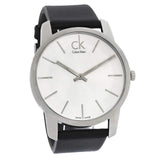 Buy Shop Calvin Klein City White Dial Black Leather Strap Watch For Men - K2G211C6 USA Online
