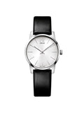 Buy Shop Calvin Klein City White Dial Black Leather Strap Watch For Men - K2G211C6 USA Online