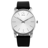 Buy Shop Calvin Klein City White Dial Black Leather Strap Watch For Men - K2G211C6 USA Online