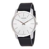 Buy Shop Calvin Klein City White Dial Black Leather Strap Watch For Men - K2G211C6 USA Online