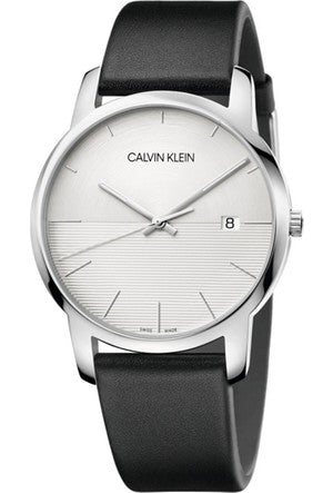 Buy Shop Calvin Klein City White Dial Black Leather Strap Watch for Men - K2G2G1CD USA Online
