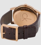 Buy Shop Calvin Klein City White Dial Brown Leather Strap Watch for Men - K2G21629 USA Online