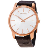 Buy Shop Calvin Klein City White Dial Brown Leather Strap Watch for Men - K2G21629 USA Online
