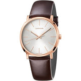 Buy Shop Calvin Klein City White Dial Brown Leather Strap Watch for Men - K2G21629 USA Online