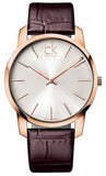 Buy Shop Calvin Klein City White Dial Brown Leather Strap Watch for Men - K2G21629 USA Online
