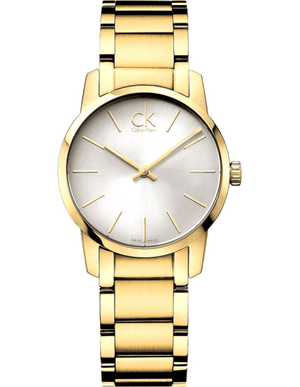 Buy Shop Calvin Klein City White Dial Gold Steel Strap Watch for Women - K2G23546 USA Online
