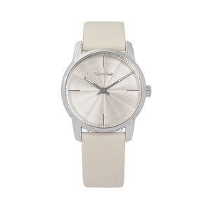Buy Shop Calvin Klein City White Dial White Leather Strap Watch for Women - K2G231XH USA Online