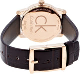 Buy Shop Calvin Klein City White & Gold Dial Brown Leather Strap Watch For Women - K2G23620 USA Online