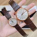 Buy Shop Calvin Klein City White Mother of Pearl Dial Brown Leather Strap Watch for Women - K2G23620 USA Online