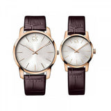 Buy Shop Calvin Klein City White Mother of Pearl Dial Brown Leather Strap Watch for Women - K2G23620 USA Online