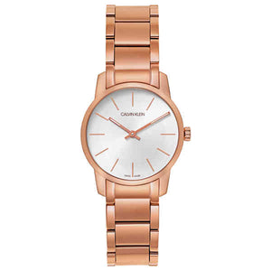 Buy Shop Calvin Klein City White Mother of Pearl Dial Rose Gold Steel Strap Watch for Women - K2G23646 USA Online