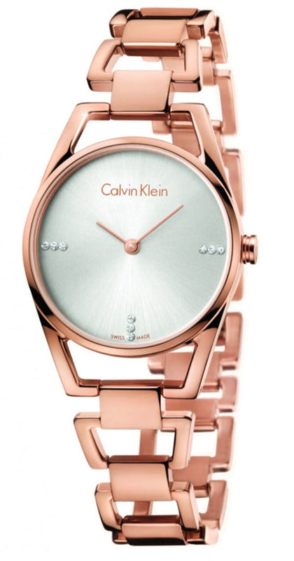 Buy Shop Calvin Klein Stately White Dial Gold Steel Strap Watch for Women - K3G2362W USA Online