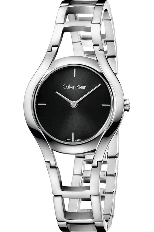 Buy Shop Calvin Klein Class Black Dial Silver Steel Strap Watch for Women - K6R23121 USA Online