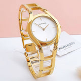Buy Shop Calvin Klein Class White Dial Gold Steel Strap Watch for Women - K6R23526 USA Online