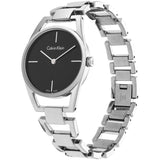Buy Shop Calvin Klein Dainty Black Dial Silver Steel Strap Watch for Women - K7L23141 USA Online