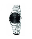 Buy Shop Calvin Klein Dainty Black Dial Silver Steel Strap Watch for Women - K7L23141 USA Online