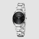 Buy Shop Calvin Klein Dainty Black Dial Silver Steel Strap Watch for Women - K7L23141 USA Online