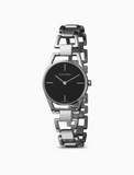 Buy Shop Calvin Klein Dainty Black Dial Silver Steel Strap Watch for Women - K7L23141 USA Online