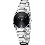 Buy Shop Calvin Klein Dainty Black Dial Silver Steel Strap Watch for Women - K7L23141 USA Online