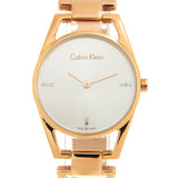 Buy Shop Calvin Klein Dainty Diamonds Silver Dial Rose Gold Steel Strap Watch for Women - K7L2364T USA Online