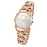 Buy Shop Calvin Klein Dainty Diamonds Silver Dial Rose Gold Steel Strap Watch for Women - K7L2364T USA Online