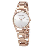 Buy Shop Calvin Klein Dainty Diamonds Silver Dial Rose Gold Steel Strap Watch for Women - K7L2364T USA Online