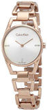 Buy Shop Calvin Klein Dainty Diamonds Silver Dial Rose Gold Steel Strap Watch for Women - K7L2364T USA Online