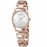 Buy Shop Calvin Klein Dainty Diamonds Silver Dial Rose Gold Steel Strap Watch for Women - K7L2364T USA Online