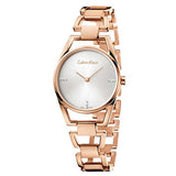 Buy Shop Calvin Klein Dainty Diamonds Silver Dial Rose Gold Steel Strap Watch for Women - K7L2364T USA Online
