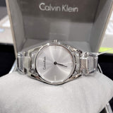 Buy Shop Calvin Klein Dainty Diamonds Silver Dial Sliver Steel Strap Watch for Women - K7L2314T USA Online
