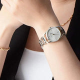 Buy Shop Calvin Klein Dainty Diamonds Silver Dial Sliver Steel Strap Watch for Women - K7L2314T USA Online